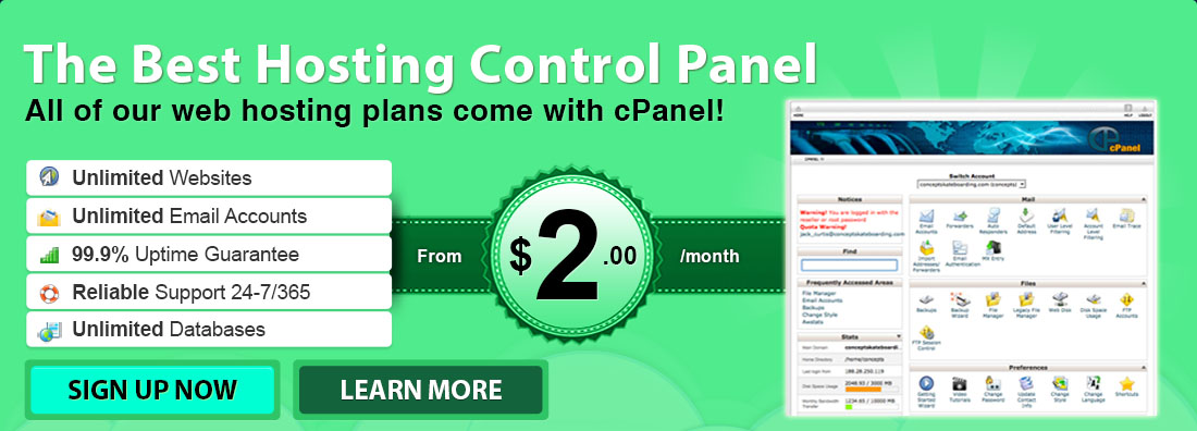cPanel is the most popular web hosting control panel
